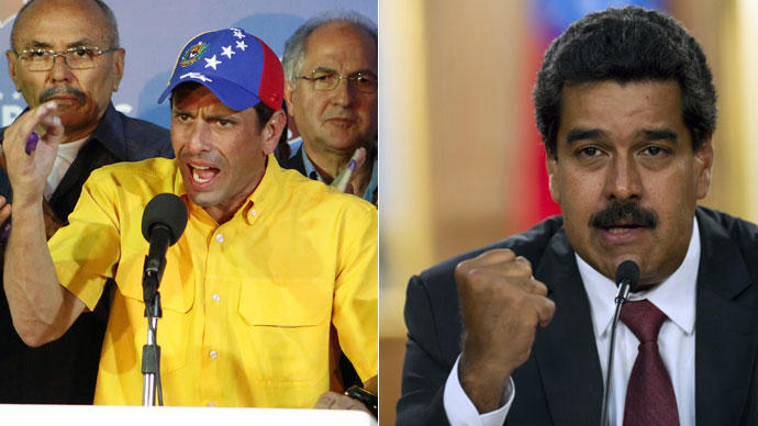 Venezuela's opposition leader Henrique Capriles, enezuelan President Nicolas Maduro.(Reuters / Marco Bello , AFP Photo / Raul Arboleda)
