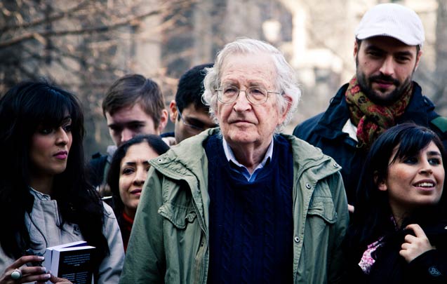 Noam Chomsky at the University of Toronto. (Photo: Andrew Rusk)