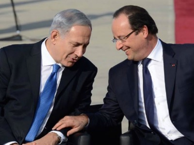 Prime Minister of Israel, Benjamin Netanyahu with French President François Hollande