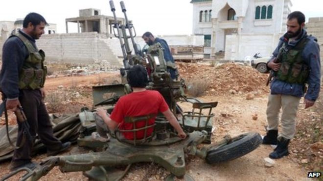 Terrorists setup anti-aircraft weapon in suburbs west of Aleppo