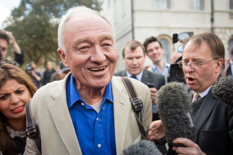 Ken Livingstone speaks to reporters as he leaves Milbank Studios on April 28 (Photo by Rob Stothard/Getty Images)