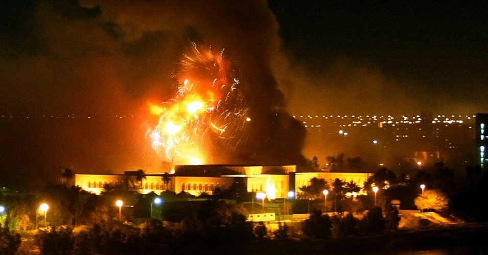 At the start of the U.S. invasion of Iraq in 2003, President George W. Bush ordered the U.S. military to conduct a devastating aerial assault on Baghdad, known as “shock and awe.”