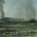 Video still of Hezbollah TV's footage claiming to show the aftermath of an alleged Israeli airstrike on a military facility near Damascus, on May 5 2013