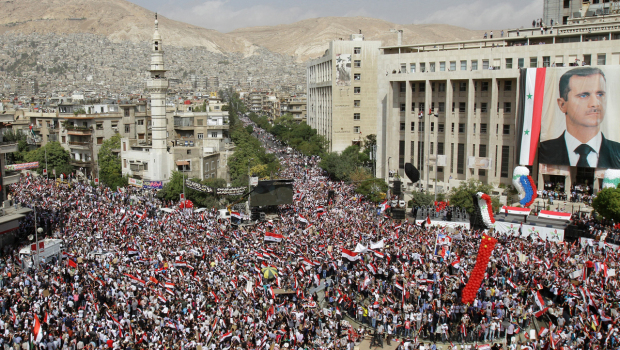 Pro Assad rally in Damascus