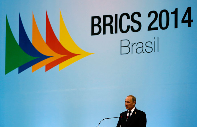 Russia's President Vladimir Putin delivers a speech as he attends the VI BRICS Summit in Fortaleza July 15, 2014 (Reuters / Paulo Whitaker )